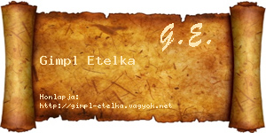 Gimpl Etelka névjegykártya